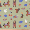 Printed Cotton LEON Green / Blue